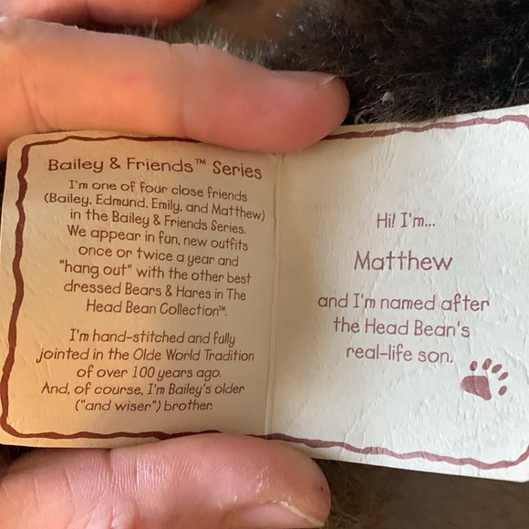 VNWT Boyds Collection THE HEAD BEAN Bailey & Friends MATTHEW Plush BEAR RUDOLPH - Picture 2 of 3